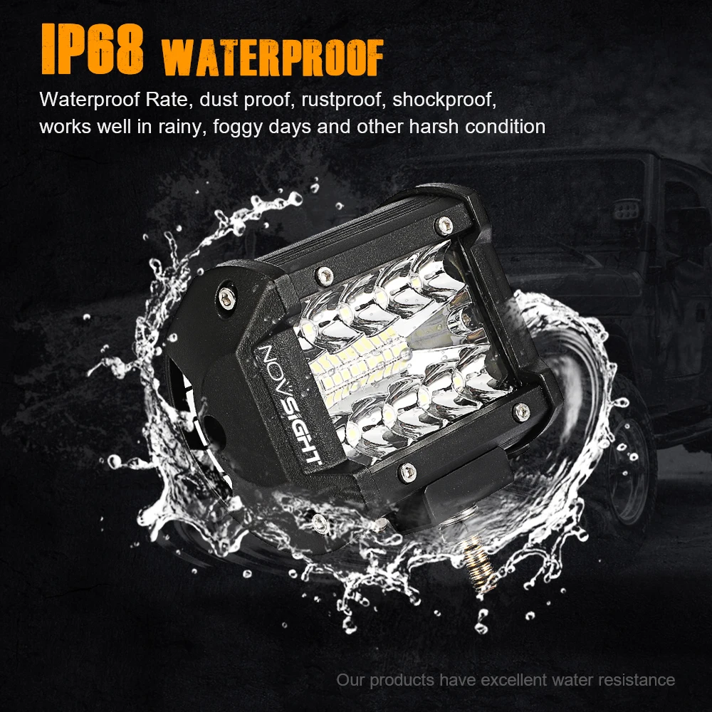 Novsight Led Light Bar 4 Inch 60W 120W Spot Flood Combo Led Driving Lamp Off Road Lights Barra Led Work Light Boat Lamp