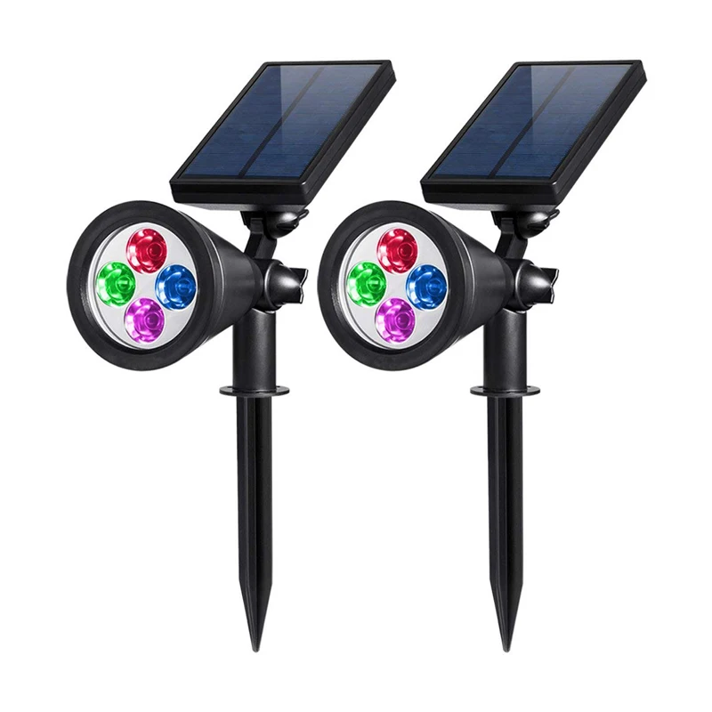 Durable Solar Spotlight 7Pcs Lamp Beads Polysilicon Panel Waterproof Outdoor Lights For Garden Tree