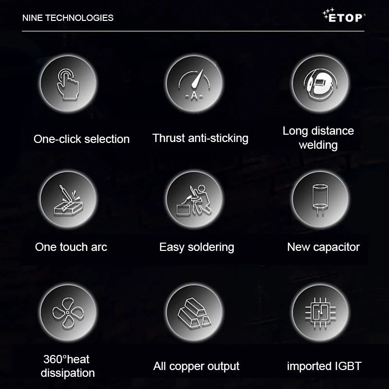 ETOP Brand New Design Inverter Welding Machine 160A Big Power for Multipurpose