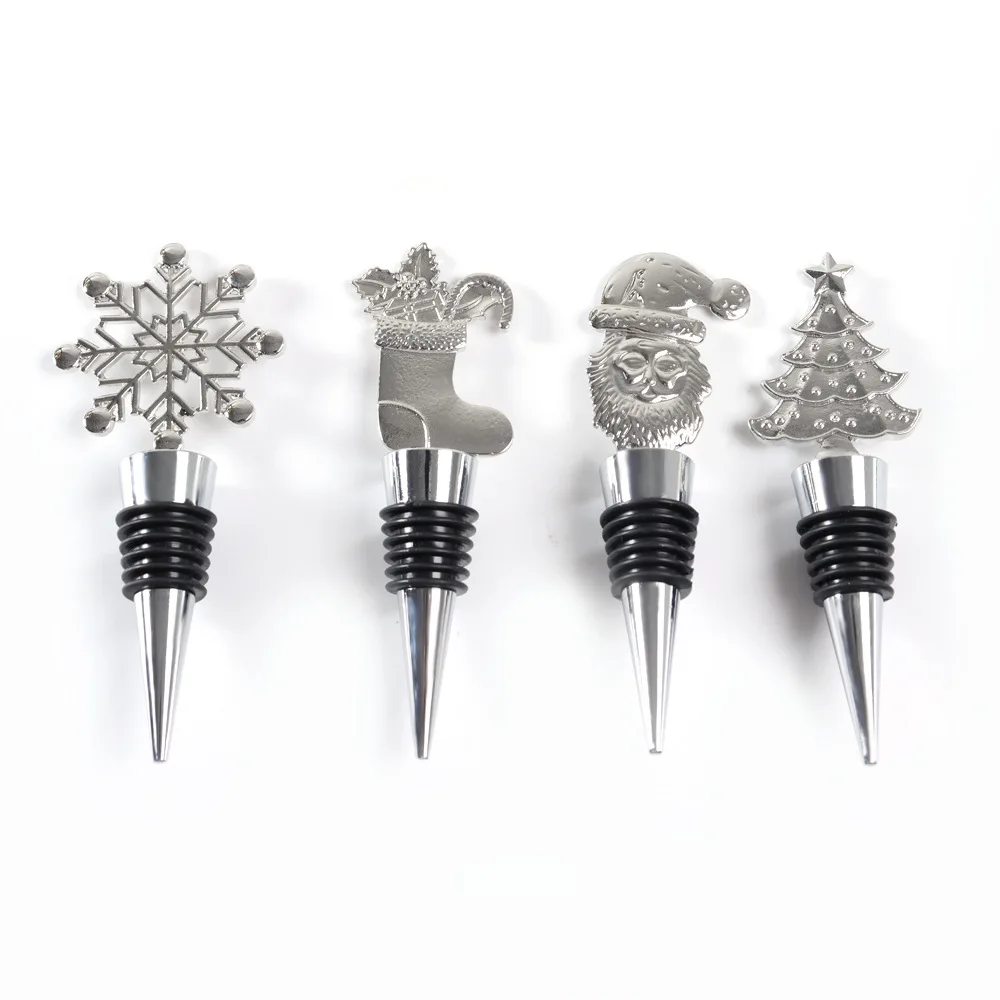 Bar Accessories Christmas Snow Boots Santa Claus Wine bottle stopper Christmas Tree Champagne Stoppers Custom Wine stoppers