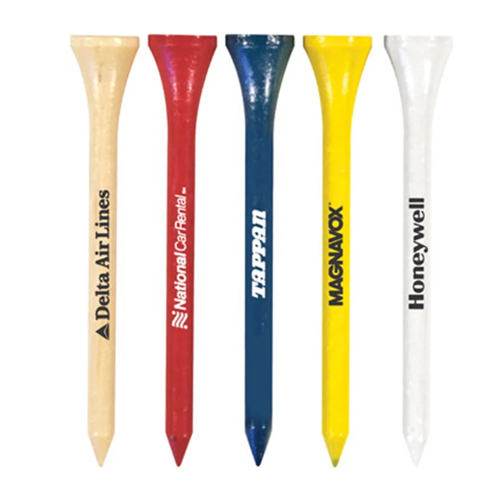 Wholesale Colorful Custom Logo Golf Tee Holder Bamboo Wooden Golf Tees