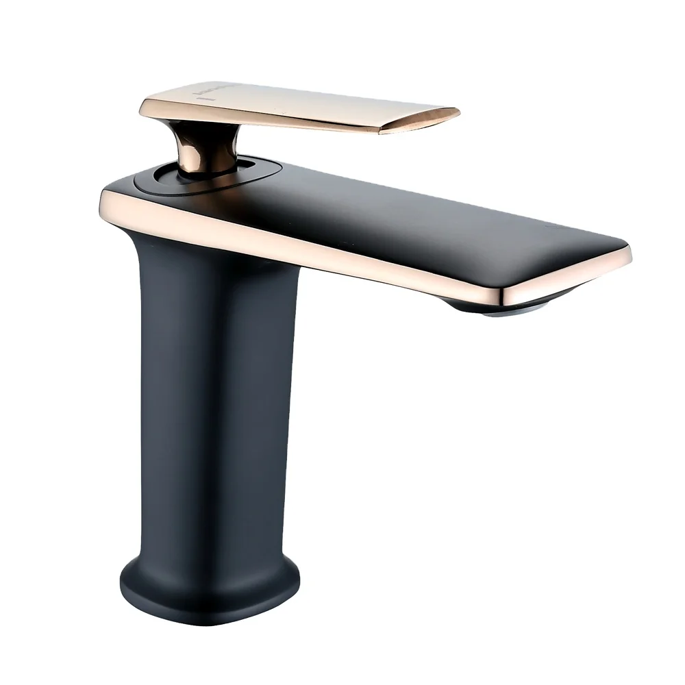
Super luxury copper matte black hot water wash basin faucet mixer 