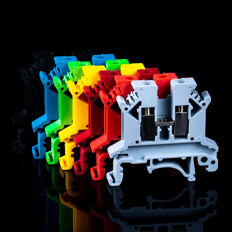 CHFRPU Hot Sale UK2.5N feed through DIN rail terminal block UK2.5B screw combined terminal UK series electrical wire connector