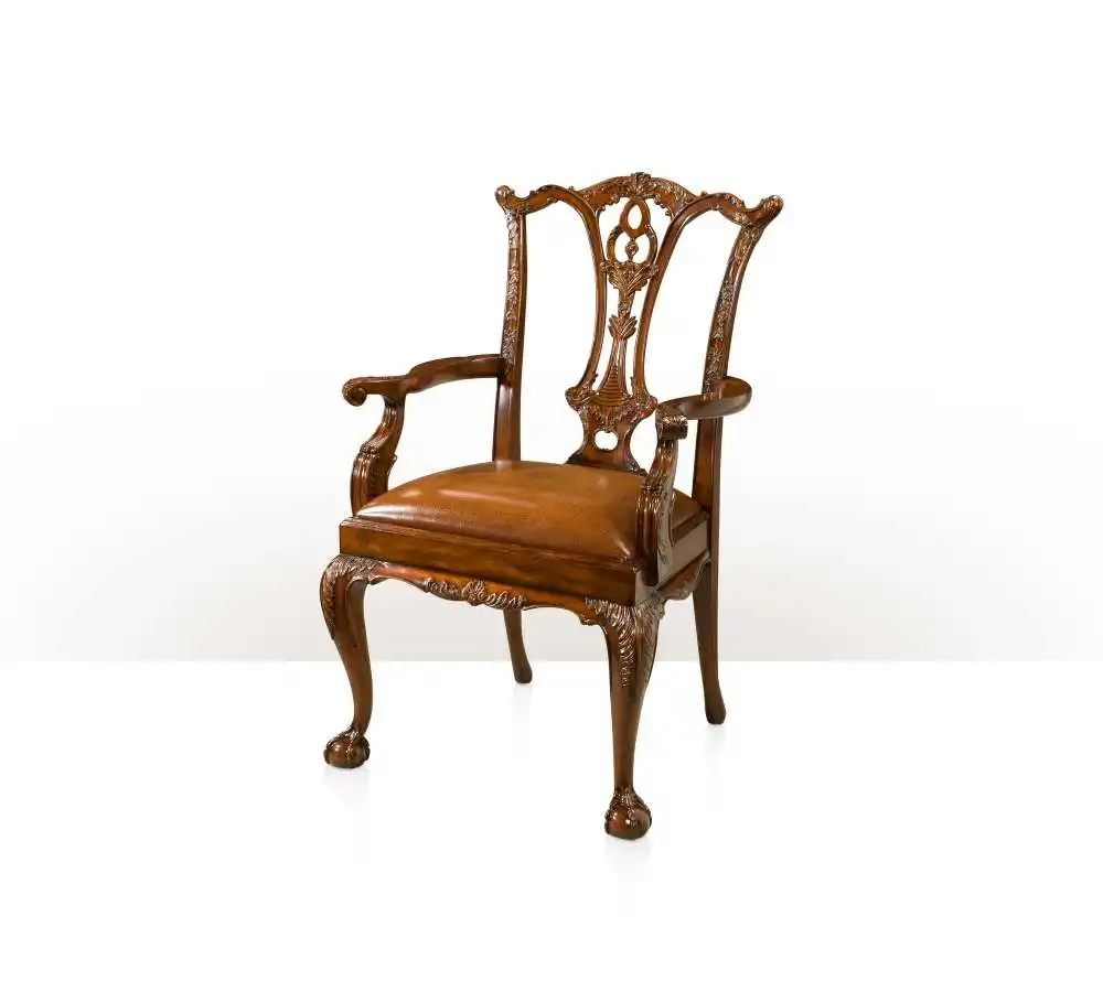 Wooden Living Room Sofa Luxury Leather Cushion Mahogany Living Room Sofa  Living Room Furniture