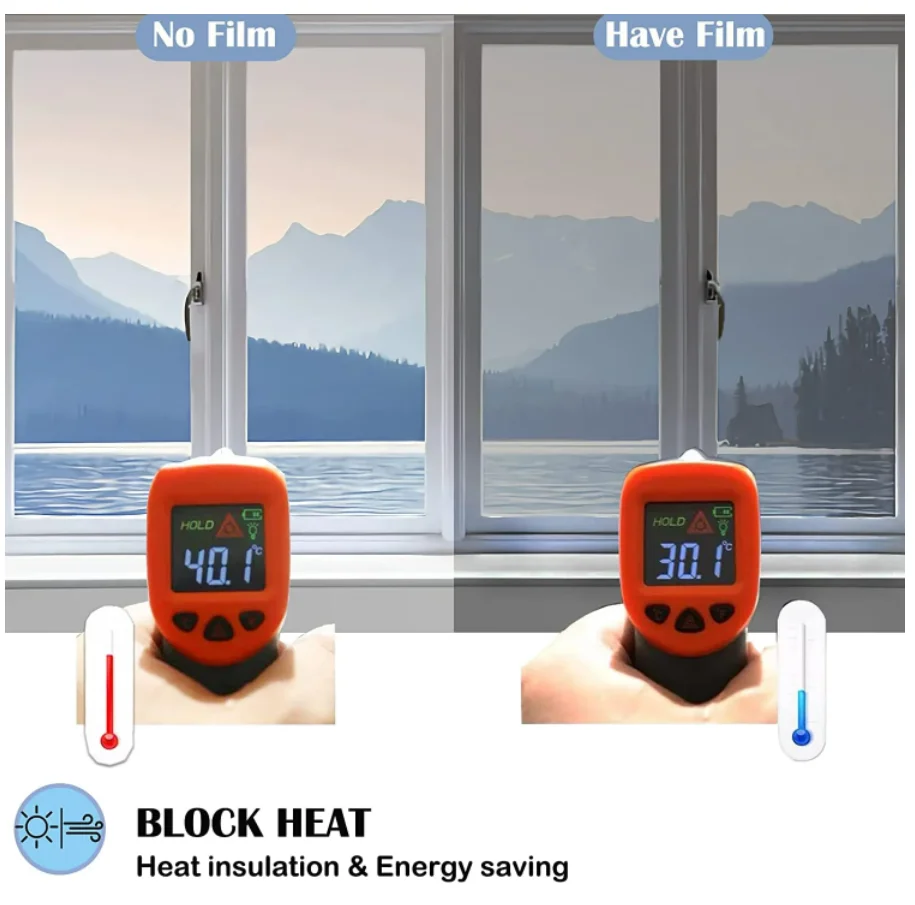 Self-Adhesive Glare Control Glass Sticker One Way Anti Look Window Film Building Dector Privacy Window Tint