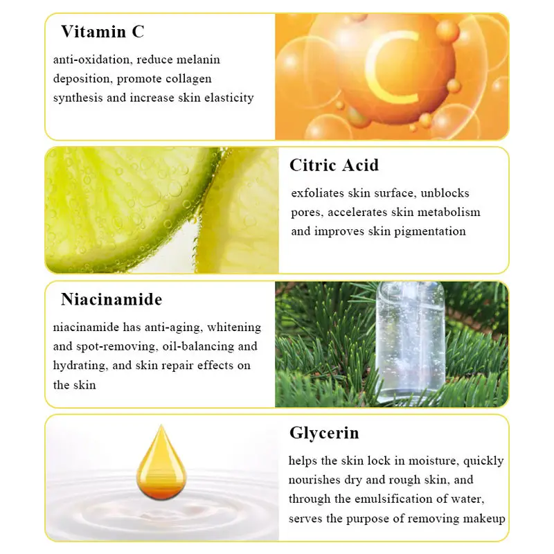 Custom LOGO Lemon Exfoliating Cleanser Skincare Purifying VC Face Wash Clear Pore VC Facial Peeling Gel