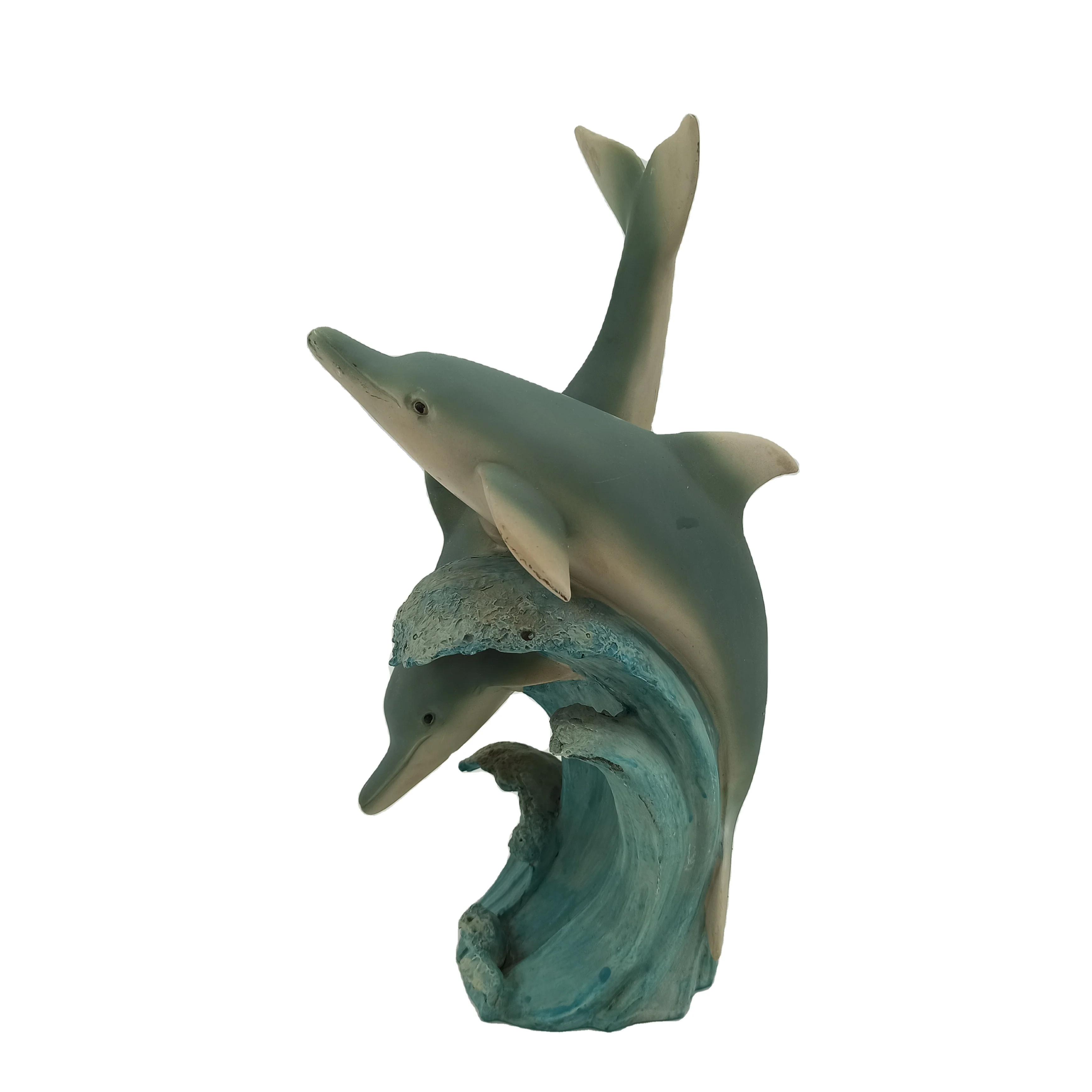 Customized Resin Craft Submarine Dolphin Ornament Aquarium Decor World Animal Home Decoration Nautical FUJ Grey White Figurine