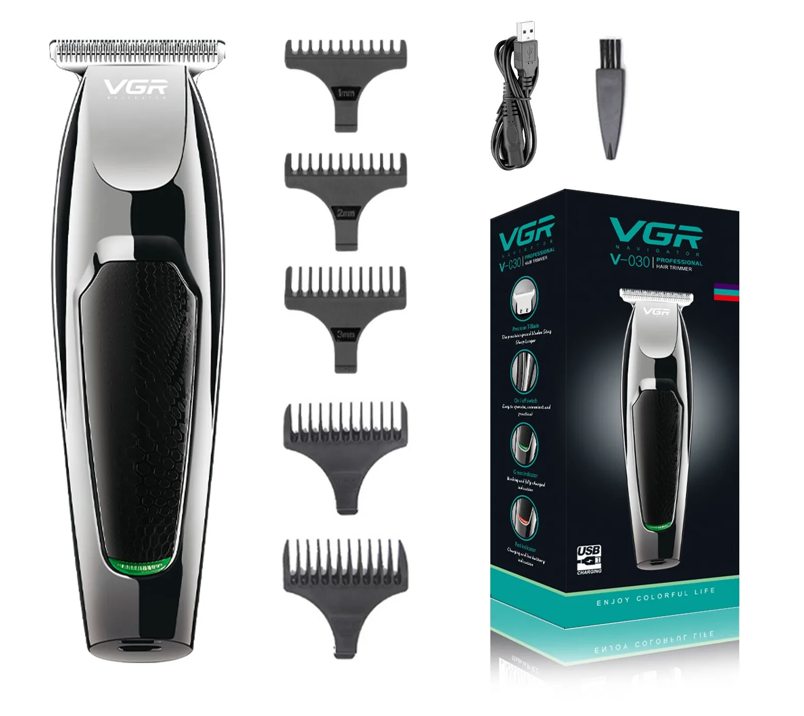 VGR Hair Cutting Machine Electric Hair Clipper Professional Haircut Machine Mini Barber Rechargeable Hair Trimmer for Men V-071