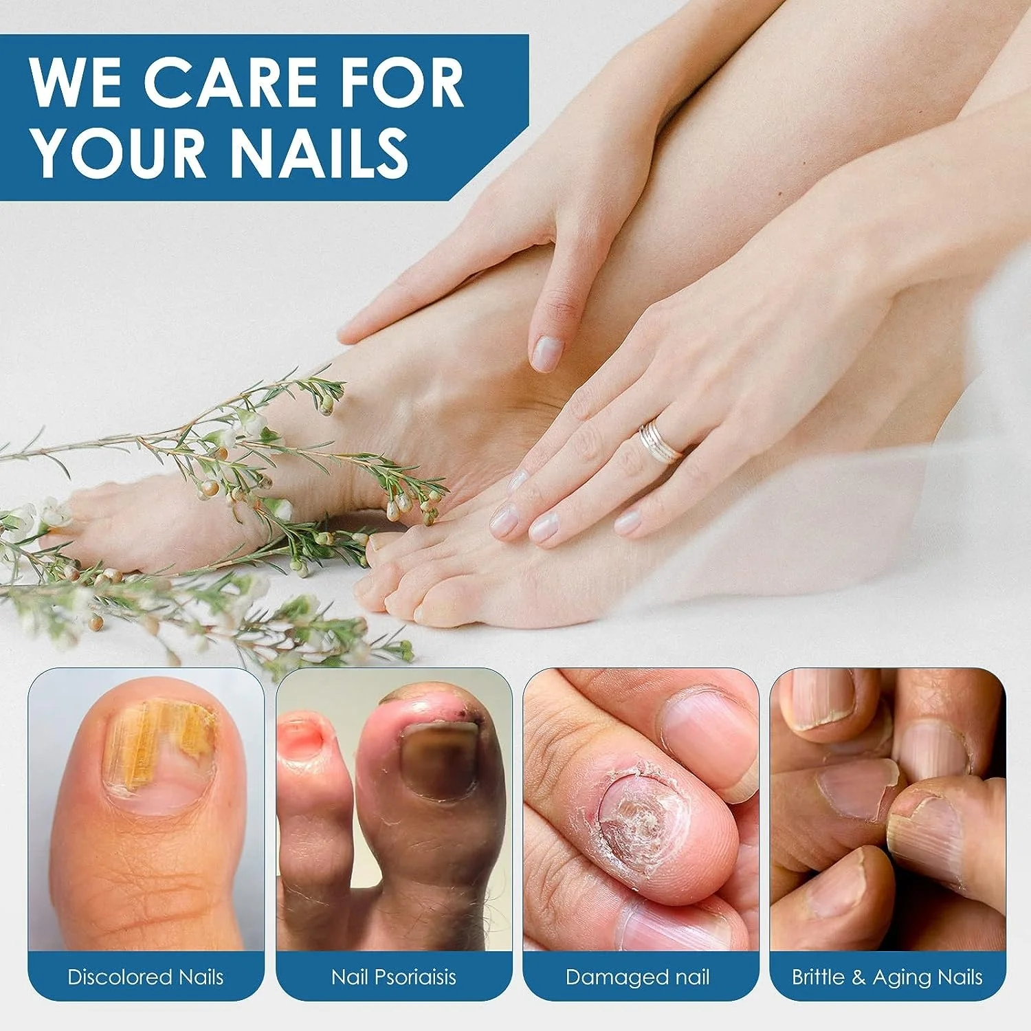 Toenail Fingernail Extra Strength Nail Repair Liquid Nail Repair Solution Thick Cracked Discolored Nail Toenail Fungus Treatment