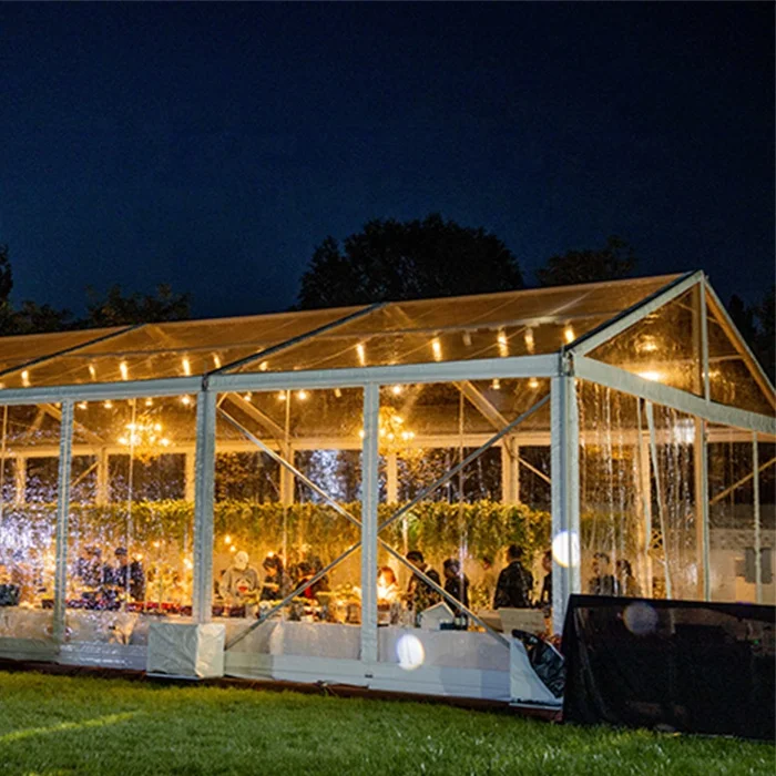 Outdoor Transparent PVC Marquee Wedding Party Tent 10x20 15x30 20x30 Large High Quality Aluminum Church Tent