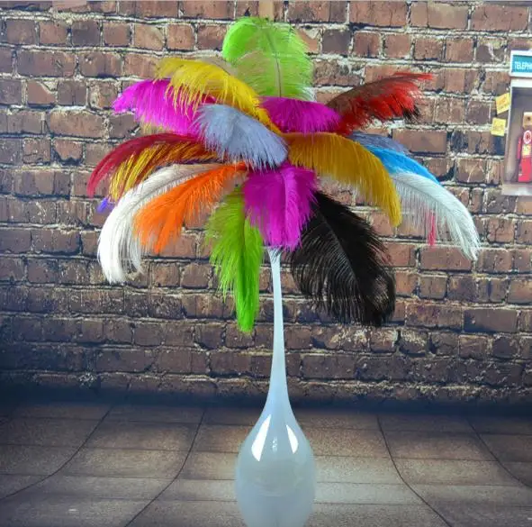 Hot sale Multi sizes 15-80cm carnival festival White Ostrich feather centerpiece for Wedding and party Decoration
