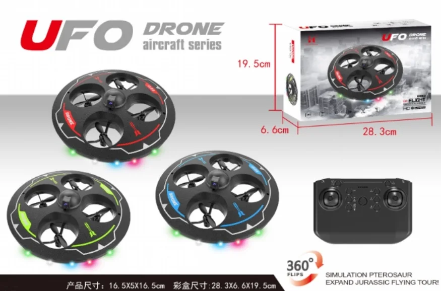 Hand Control RC UFO Drone with WiFi Camera 360° Rotation Foam Body Protective Ring Flying Toy with Obstacle Avoidance for Kids
