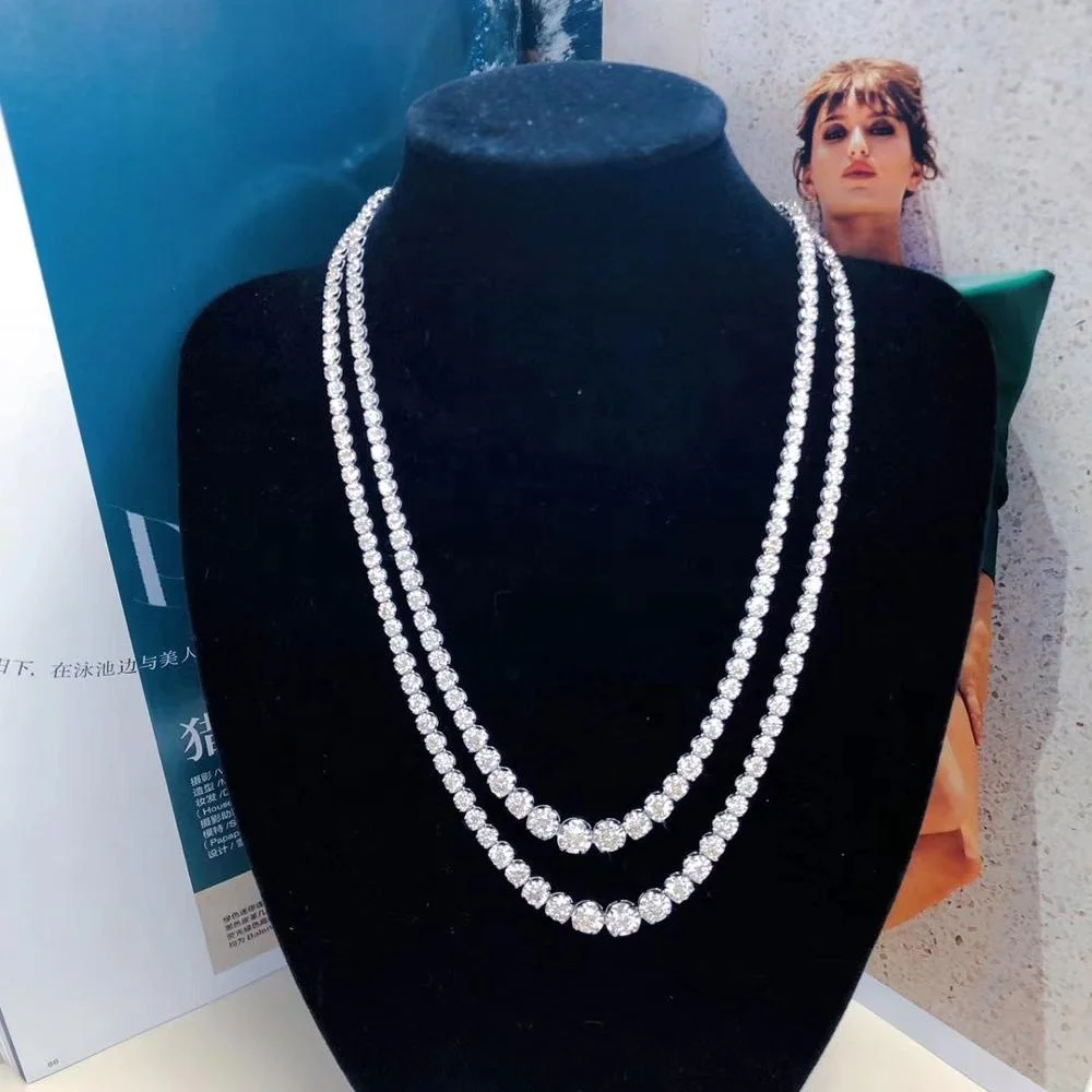 Wholesales 18K 10 carat Diamond Tennis Chain Necklace Jewelry