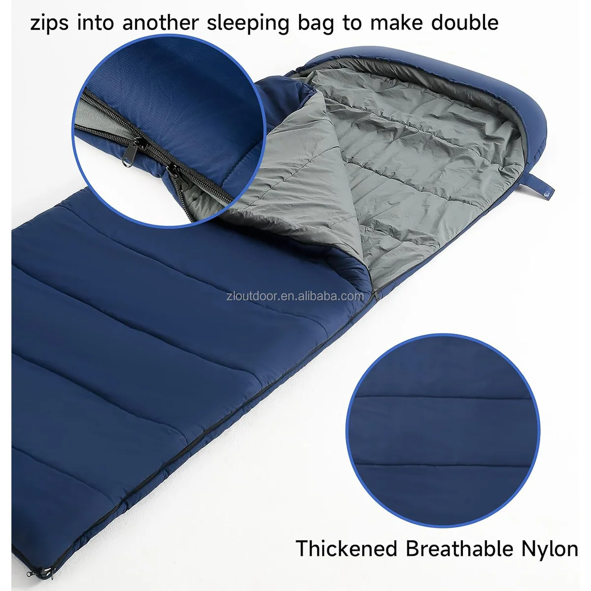 Hot Selling 4 Seasons Portable Nylon Camping Sleeping Bag Waterproof Down-Filled for Indoor Outdoor Cold Weather Adults Children