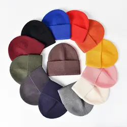 Custom unisex winter wool pure color beanie hats custom logo knit 100% cashmere hat