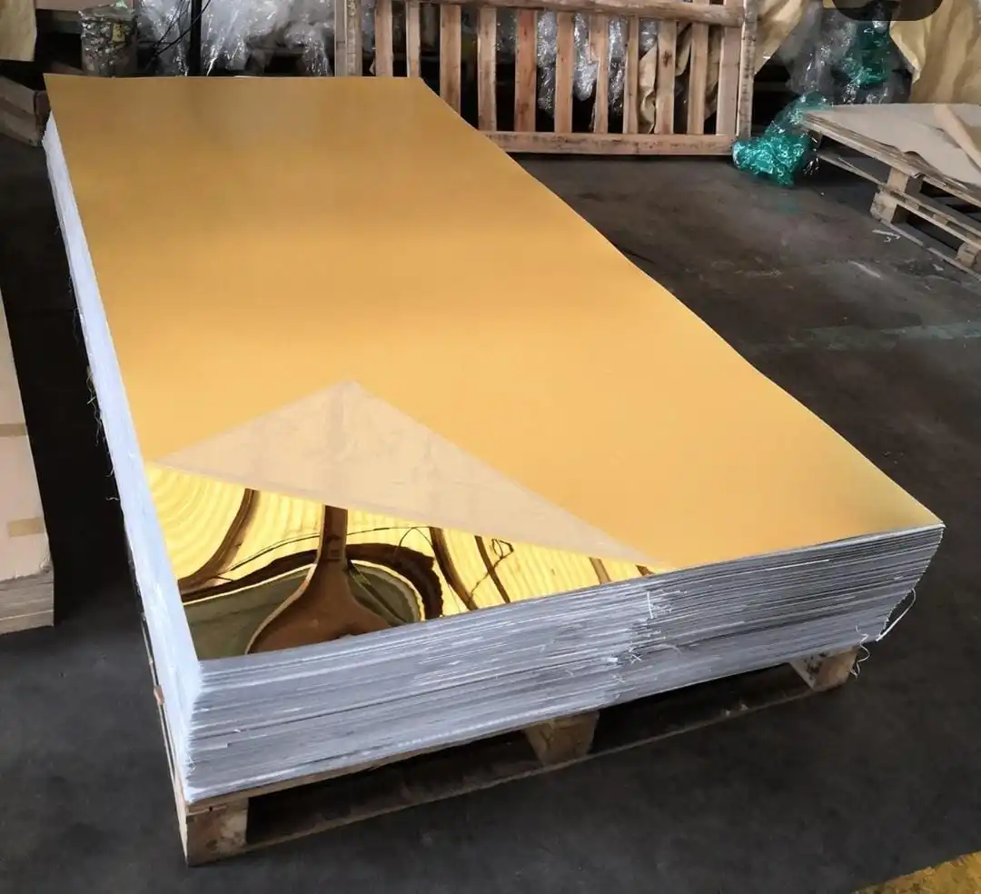 Golden  Color  Mirror Board Bamboo charcoal  Wood Veneer Wall Panels