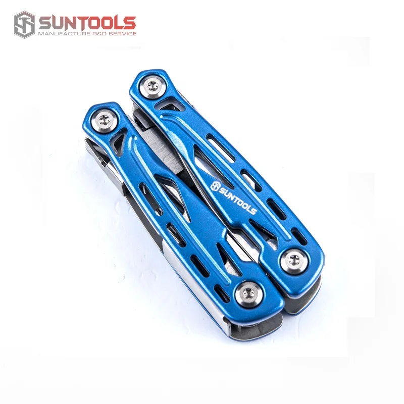 Mini folding multifunction aluminum handle gift promotional hand tool pocket knife screwdrivers openers cutting  pliers