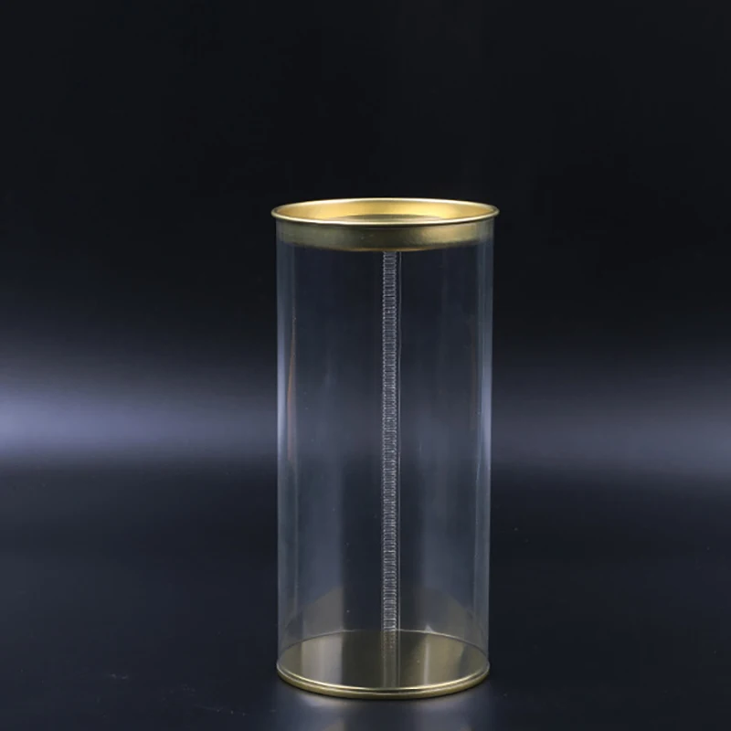 Plastic Cylinder Food Tube Tinplate Lids clear tube packaging plastic Clear Tube For Candy