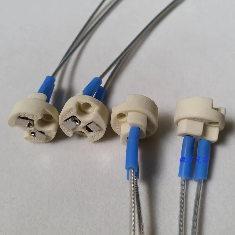 Ceramic Wire Socket G4 G5.3 G6.35 MR11 MR16 High Temperature Halogen Lamp Base Lamp Holder