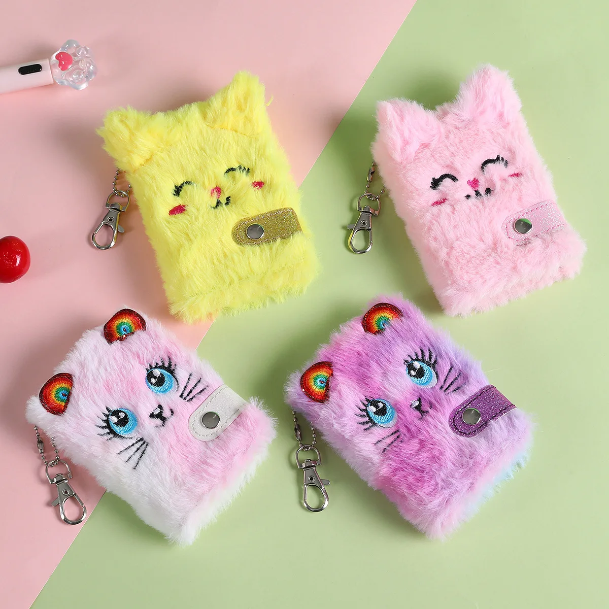 cuaderno diario Kids DAIRY Cute Kids Gift Black dairy pendant plush Unicorn Fur Mini notebook journal Note Book Diary For Girls