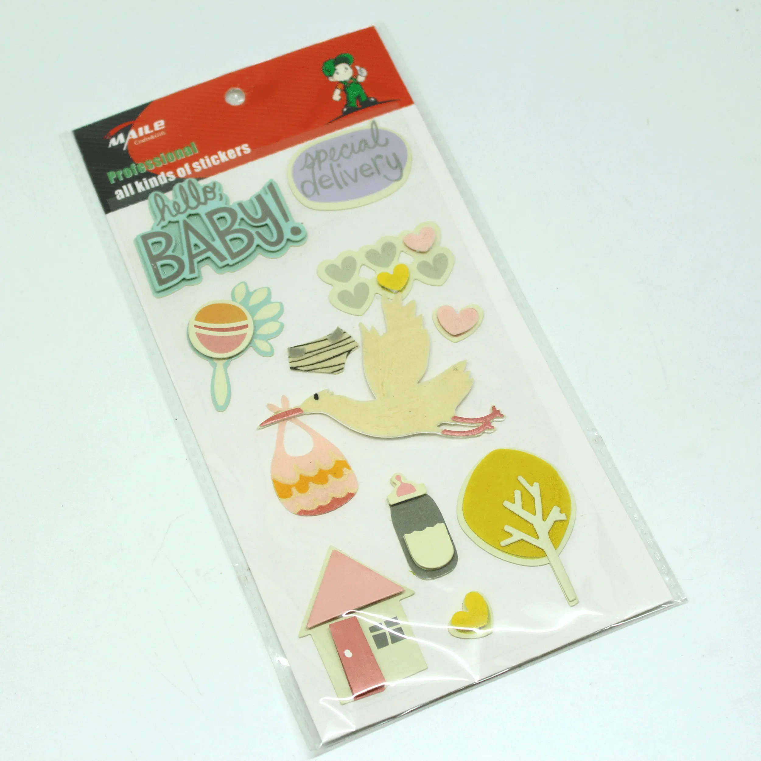 Bump five-pointed star sticker 3D layer spring Flower and Bird Sticker