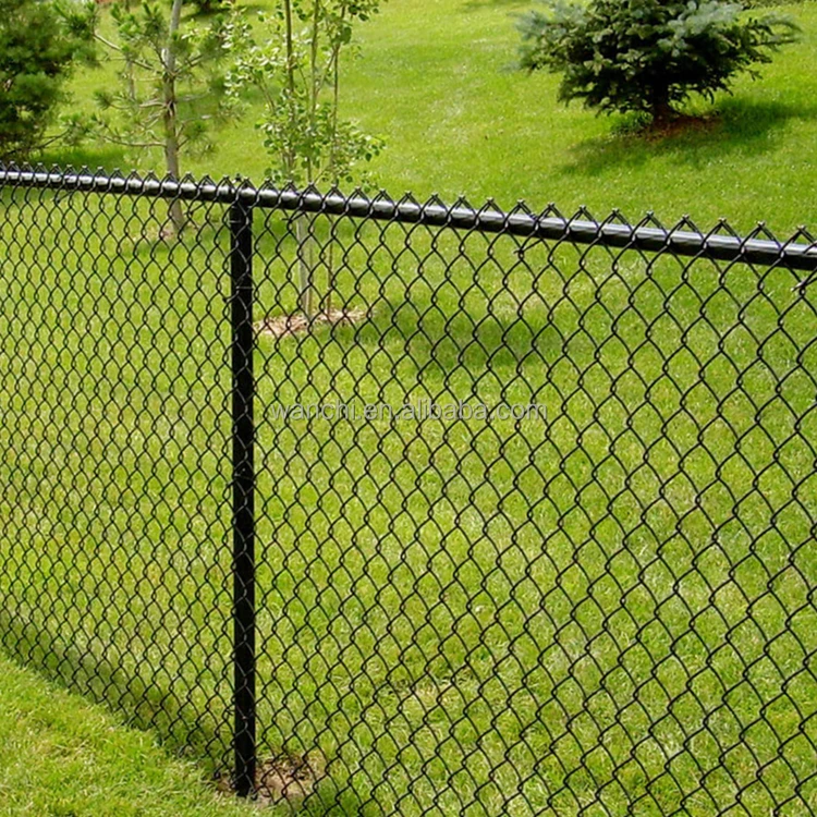 wholesale black PVC coated vinyl chain link fabric farm yard fence / 6ft 7ft 8ft galvanized diamond cyclone wire fencing roll