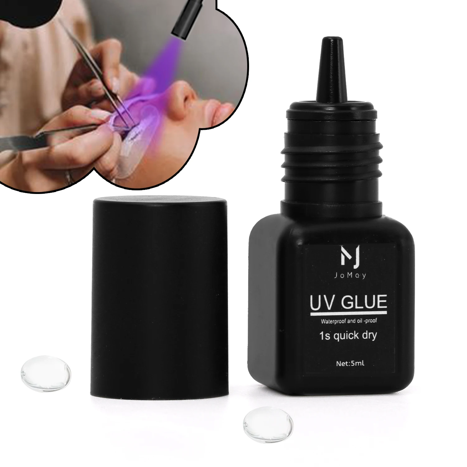 TMO UV Lash Extension Glue - Fast Drying, Waterproof, Non-Toxic Adhesive with LED Light for Professional Eyelash Extensions