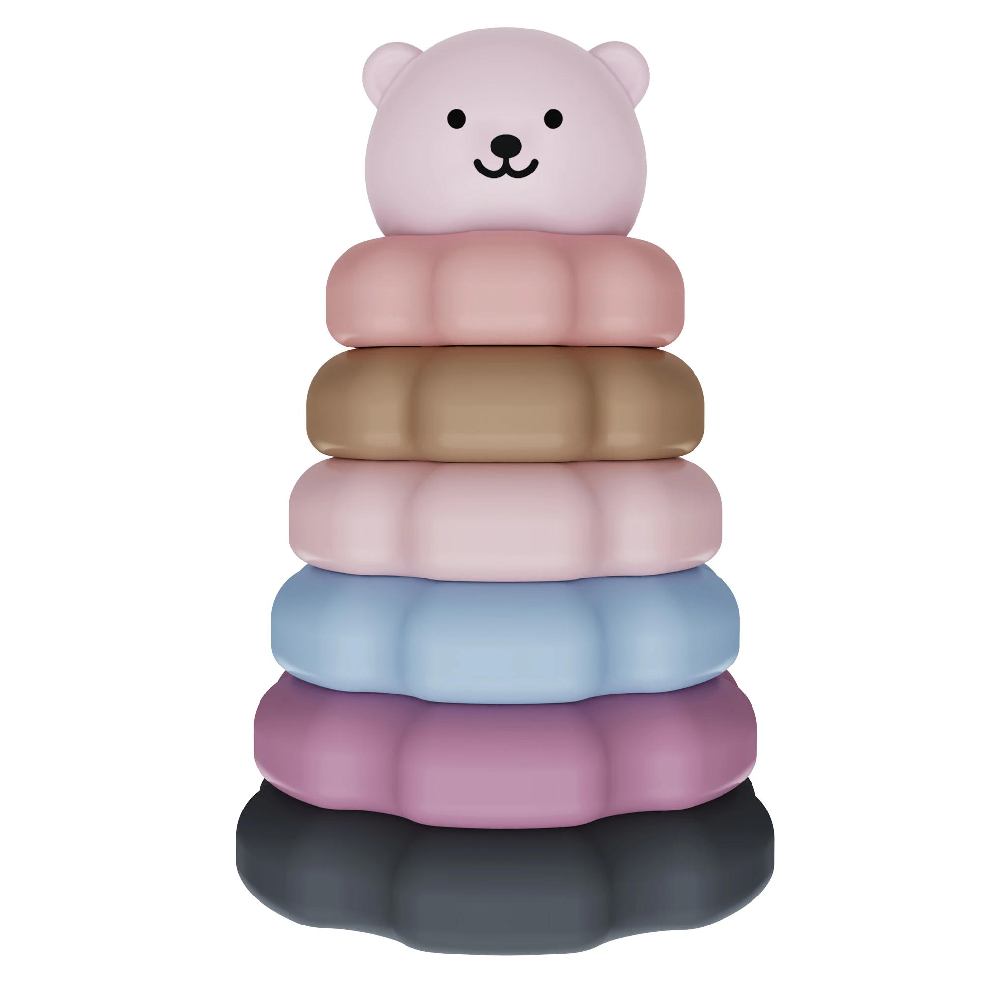 Kids 7Pcs Baby Play Early Educational Learning Stacking Toys Silicone Stacking Toy