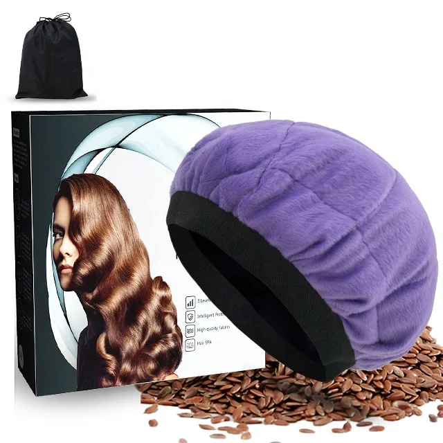 
best selling product amazon top seller 2020 Reusable Cordless flaxseed hair steaming heat cap heat cap for hair 