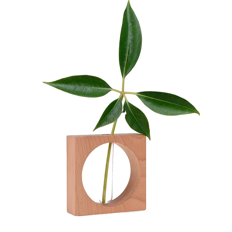 crystal glass flower vase small flower vase glass & crystal vases with Square wooden frame