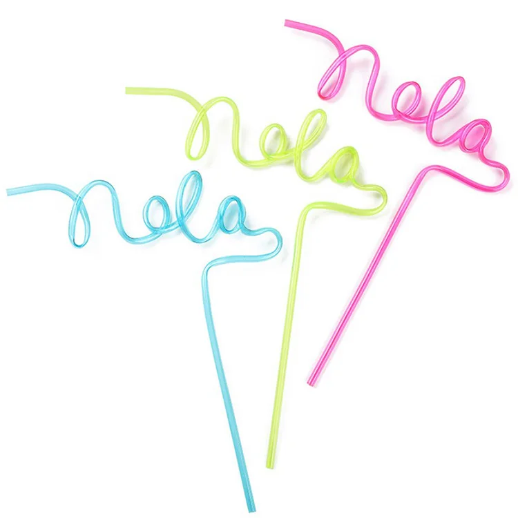 Fashional Novelty Custom Crazy Logo Letter Shape Party Decoration Reusable straw crazy drinking straw