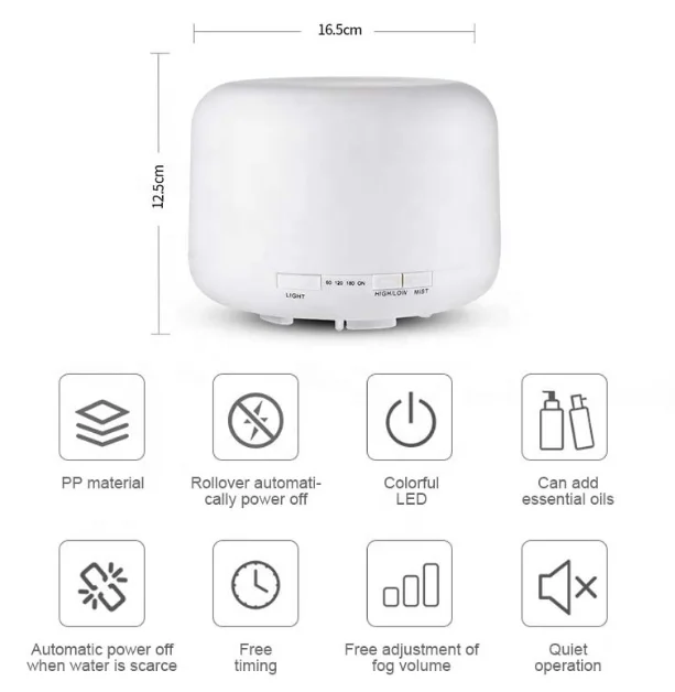 OEM 1000ML Air Humidifier ultrasonic machine With Remote control LED night light essential oil diffuser