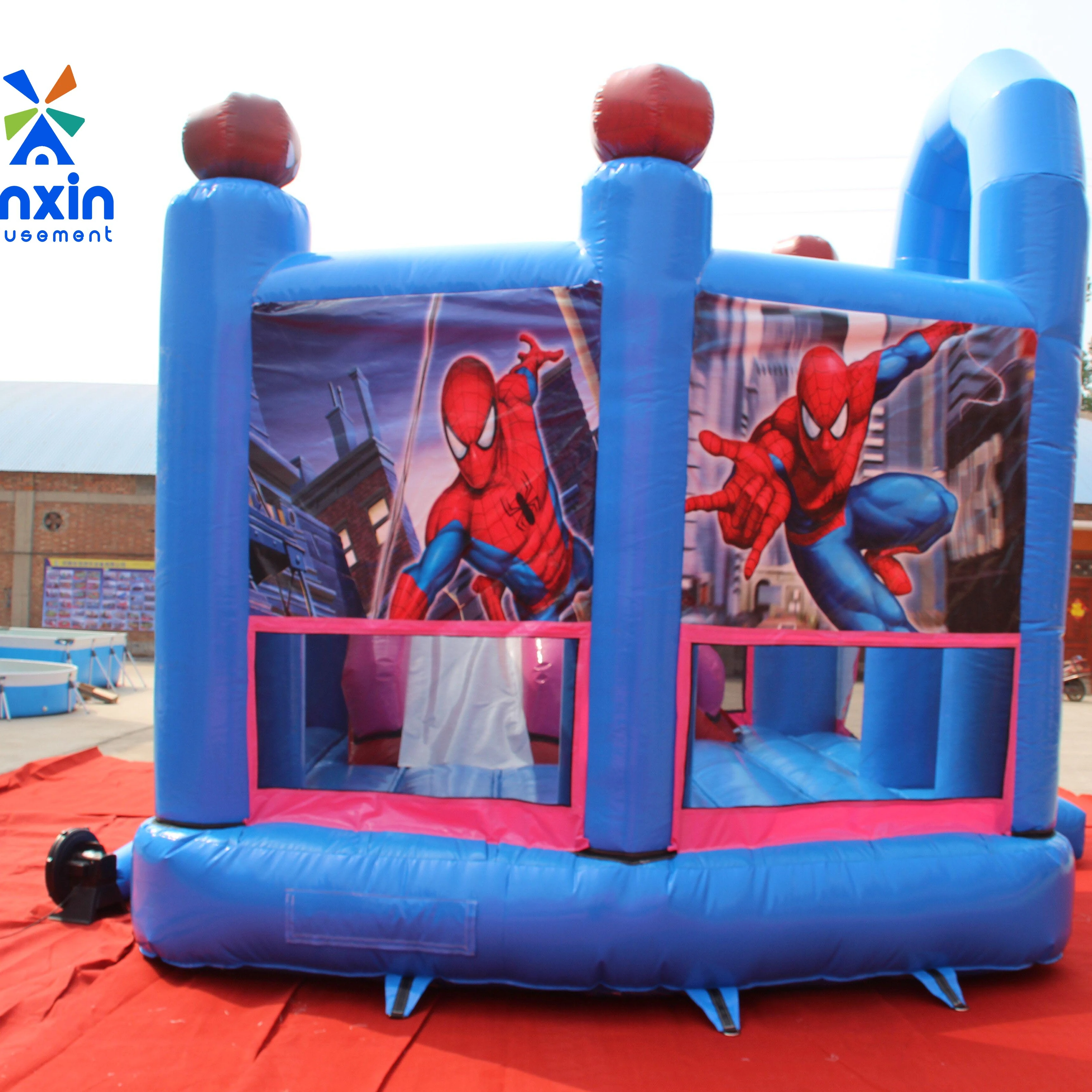 spider man 2024 hot selling inflatable small jumping bed PVC material accept custom commercial rental