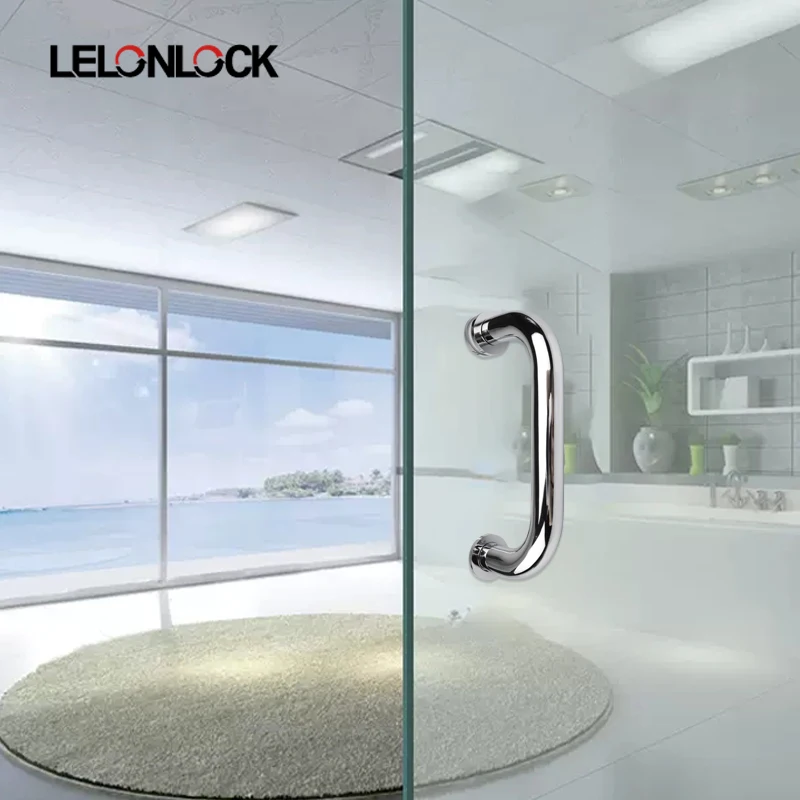 Shower Hardware America CRL Series Door Handle Brass Chrome Round Tube Square Tube Pull Handle