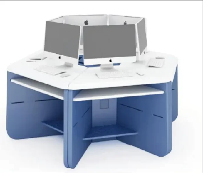 Enhanced Interactive Fashionable Hexagonal Shape Table In Science Laboratory For Students