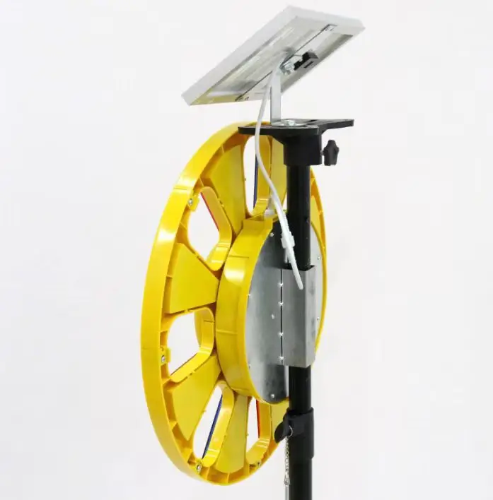 solar power construction site led warning light traffic road safety rotation flashing warning beacon light