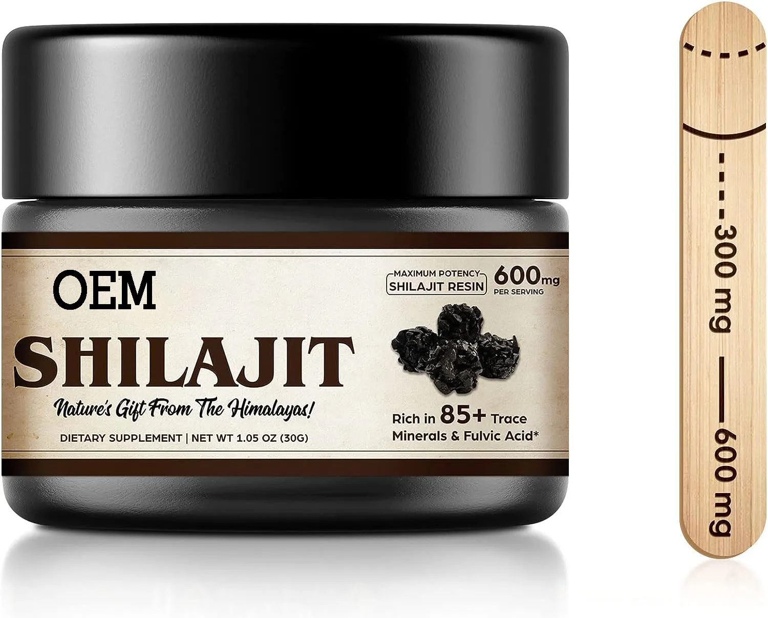 Натуральная Органическая Смола Shilajit с 85 + микроминералами и фульвовая кислота для энергетической иммунной поддержки 30 г чистый хималаян