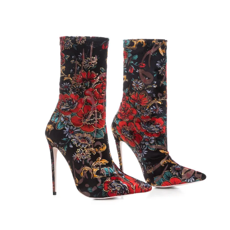 2020 New Arrival Wholesale luxury designer fashion ladies shoes Embroidered boots manufacturer women winter 2020