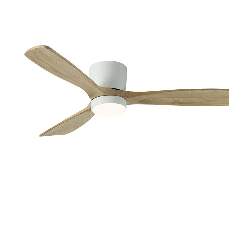 Best Price High Quality Remote Control LED Lighting  DC Motor Solid Wood Ceiling Fan Light for Living Room