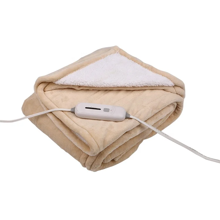 Hot sale home use portable on all night electric heated throw blanket with auto off