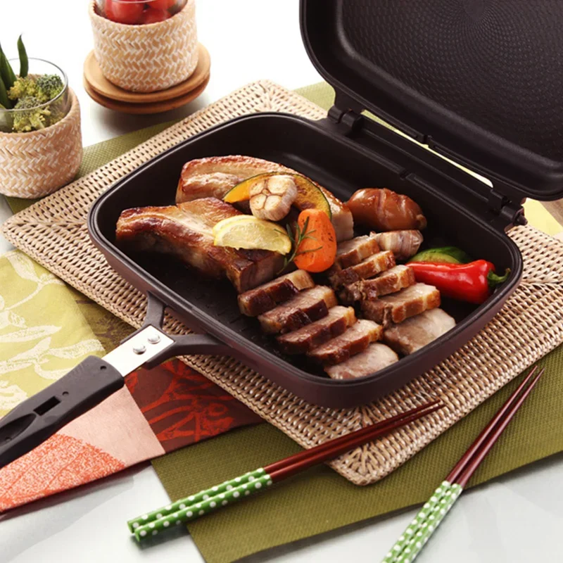 Multifunctional double-sided frying pan non-stick pan frying steak grill breakfast pan grill