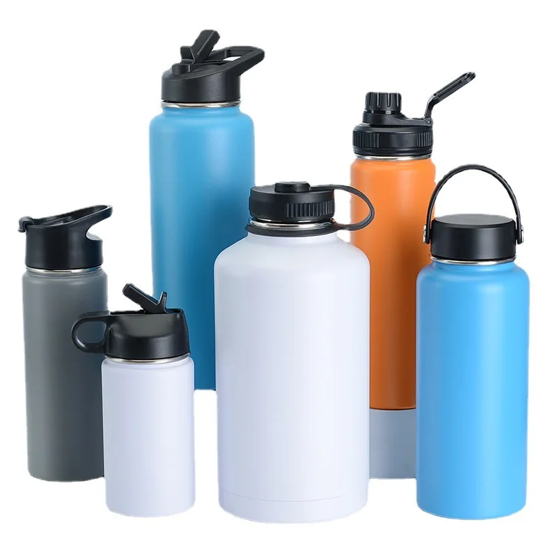 BPA-Free Custom Design Double Wall Wide Mouth Powder Coated Water Bottle Stainless Steel flasks vacuum
