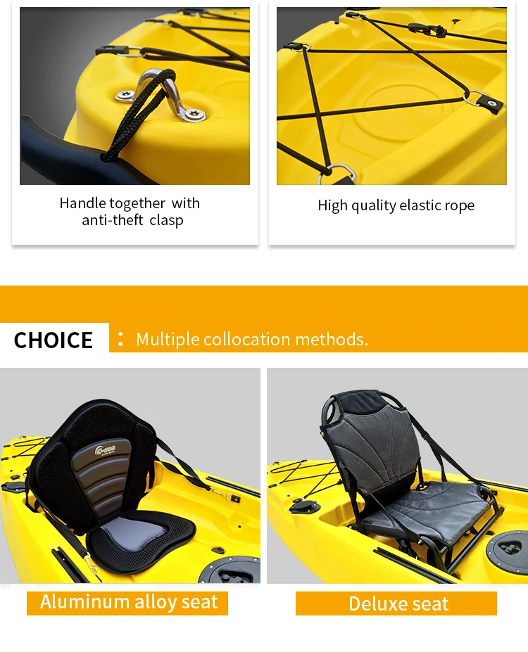 Family  Aluminum Frame Chair Double Hot sale Fishing tandem Kayak 2+1 Sit On Top