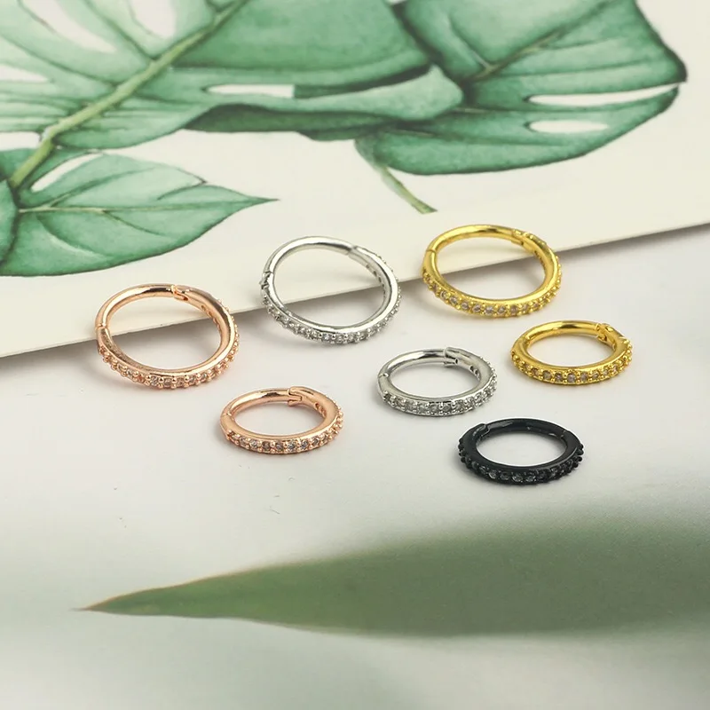 The new nose ring set auger copper nose ring seamless stainless steel ring earrings accessories at