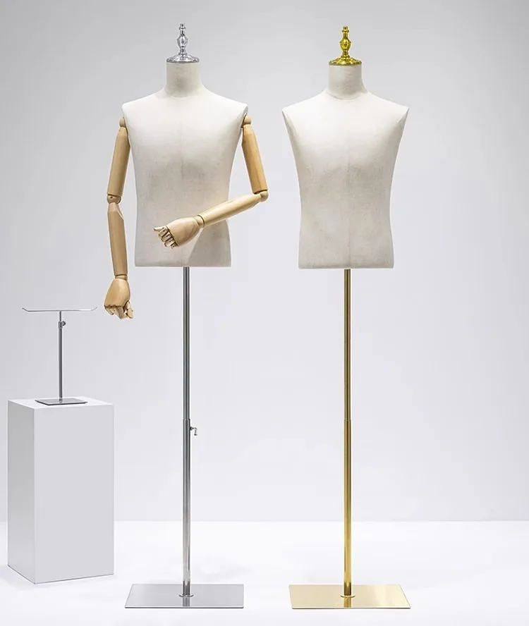 Half Body Fabric Dummy Mannequin For Clothing Male