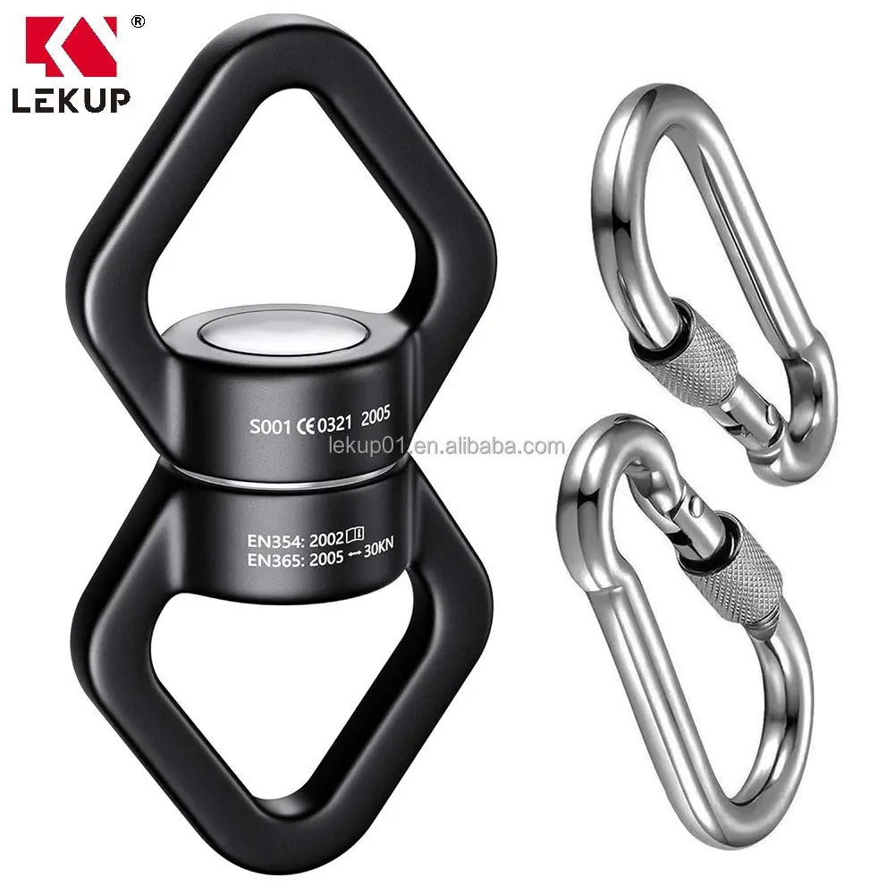 Горячий кованый Магниевый сплав 30KN вращательное предохранительное устройство 360 градусов вращательный Карабин Крюк для лазания йоги Поворотный Спиннер