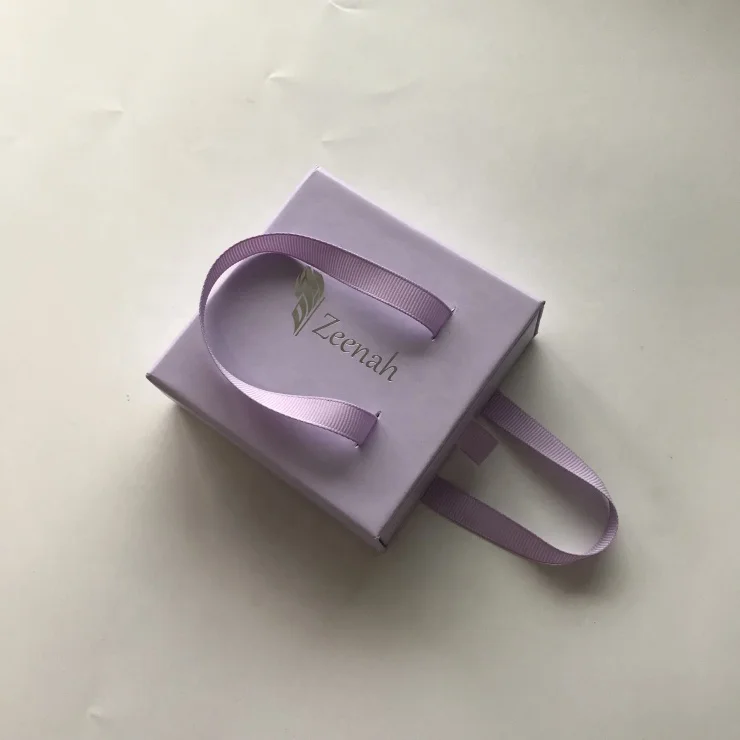 Trending new Purple Bow Ribbon Printed Paper Jewelry Packaging Boxes