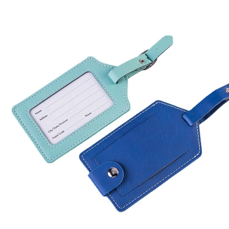 Custom Color Leather Real Cow Leather Luggage Bag Label Plane Boarding Pass Suitcase Tag Leather Travel Luggage Tag