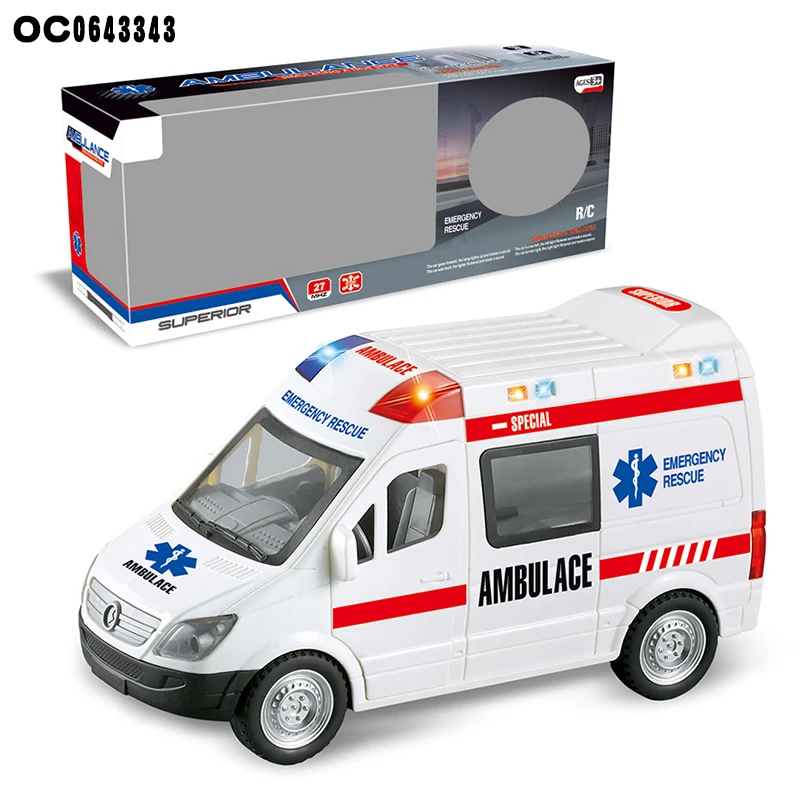 Interesting 4CH remote control rc ambulance toys for kids with sound light