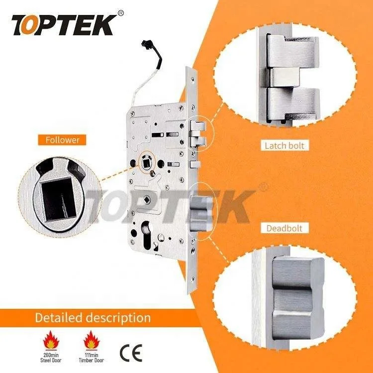 Stainless Steel Smart Lift Up To Lock Mortise Security Door Lock Body